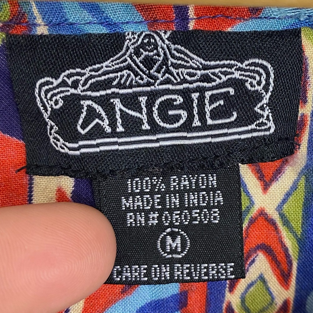 Angie Boho Rayon Western Printed Dress, M - Picture 3 of 8